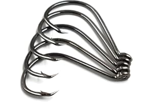 100 Pcs Circle Sport Hameçons de Pêche en Acier Hi-Carbon avec Pointe Renforcée Crochets de Pêche Taille 4#~6/0