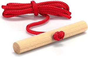 COM-FOUR® sledge leash with wooden handle, toboggan accessories, pull rope for sledges, tricycles or other children's vehicles, Premium Made in Germany!