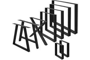 ECD Germany 2x Nogi stolowe A-shape A-Design, 70 x 72 cm, czarne, wykonane ze stali malowanej proszkowo, wzornictwo przemyslowe, metalowe prowadnice stolowe podstawa stolu stelaz nogi meblowe
