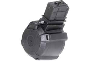 AIRSOFT SHOOTER SHOP Airsoft Softair Battleaxe 1400rd Elektrische Trommel Mag Drum Magazine für G36 Serie AEG Schwarz