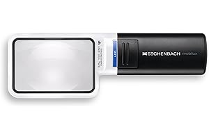 Eschenbach OPTIK Loupe à main avec éclairage LED mobiluxLED 75 x 50 mm, 15113, grossissement 3,5x, 75 x 50 mm