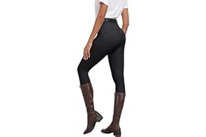 MoFiz Pantaloni Equitazione Donna Leggins Equitazione Pantaloni alla Zuava in Silicone a Seduta Intera Pantaloni per Estivi