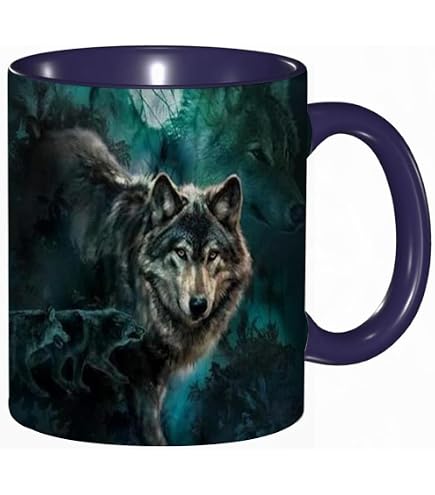 Personalisierte Wolf-Tasse – Keramik, 300 Ml, Spülmaschinenfest, Mit Aquarell-Motiv Von ZAcheR-fineT