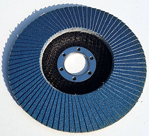 10 INOX Fächerscheiben Ø 115 mm x 22,23 mm Korn 80 Schleifscheiben Schleifmoppteller Edelstahl, blau - 2