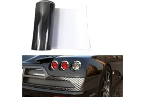 WDragon HIGH GLOSS Black Carbon Fiber Vinyl Wrap Texture 3 layer 5D Vinyl wrap DIY Film (5D Black, 30cm X 2M)