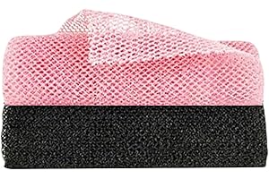 Inlefen African Net Sponge，2 Pieces Stretchy Body Scrubber for Deep Exfoliation & Gentle Cleansing, 30x80cm Bath Sponge for Men & Women