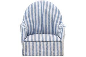 Odoria Meuble Fauteuil Miniature 1/12 Accessoire Maison de Poupée, Rayures Bleu-Blanc
