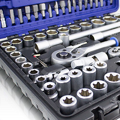 108 Teiliges Werkzeugkoffer Knarrenkasten Werkzeugset Werkzeugkasten Ratschenkasten Steckschlüssel Bit Imbus Werkzeug Set - 6