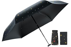 Moorrlii Travel Mini Umbrella for Purse With Case-Small Compact UV Umbrella Protection Sun-Lightweight Tiny Pocket Umbrella with Case for Women, Girls