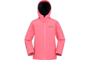 Mountain Warehouse Exodus Kids Softshell Jacket - Breathable, Wind & Water Resistant, Fleece Lined Coat for Boys & Girls - Autumn, Winter, Hiking