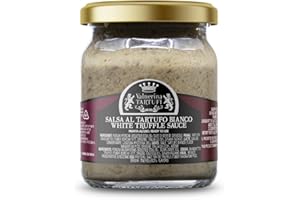 Valnerina Tartufi Sauce à la Truffe Blanche | Crème à Base de Truffe Blanche, Champignons Porcins et Fromage Grana Padano | Pot 45 gr.