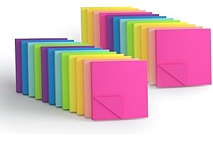 KIFZM 1920 Sheets 3x3 Inches Bright Sticky Notes,8 Brilliant Colors Assorted Removable Self-Stick Notes,80 Sheets/Pad