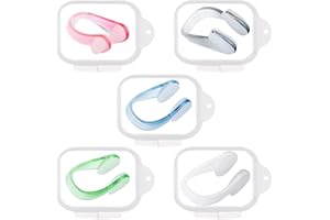 Karjiaja 5 PCS Swimming Nose Clips Silicone Nose Plugs Swim Nose Grip Nose Pegs Swimming Nose Protectors For Adult Kids Child Women Men Swimming Water Sports Pool