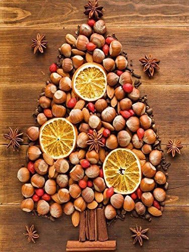 zhuixing 5D DIY Lemon Diamond Painting Kit By Number Kit Rhinestone Cross titch Full Resin Pasted Mosaic Fruit Tree Picture Room Decoration, circular diamond, 60*80 cm