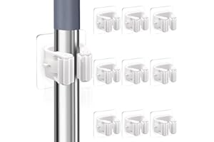 XIANGLONGY 10 Pièces Sans Percage Porte Balais Mural, Support Balais Mural pour la Cuisine, L'escalier, La Salle de Bain, Le Garage (Blanc 10 pièces)