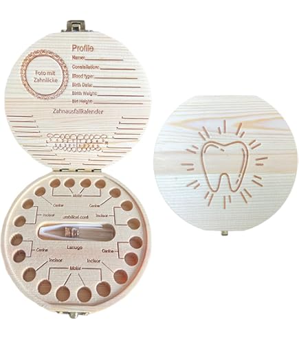 Scatola Portadenti In Legno A Forma Di Dente, Personalizzabile Con Nome, Per Denti Da Latte Di Bambini E Bambine, Con Chiusura Magnetica