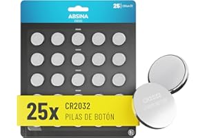 ABSINA 25x Pila CR2032 3V - Pilas 2032 Boton a Prueba de Fugas y duraderas - Pila 2032 Boton para Mando Coche y Mucho más - Piles CR2032, 2032 bateria, Pila Boton CR2032, CR2032 3V Lithium