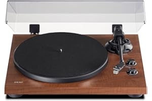 Teac TN-280BT-A3 Platine Vinyle avec Sortie Bluetooth (Plateau en Aluminium, entraînement par Courroie, préamplificateur Phono MM, boîtier MDF Haute densité) Noyer Marron