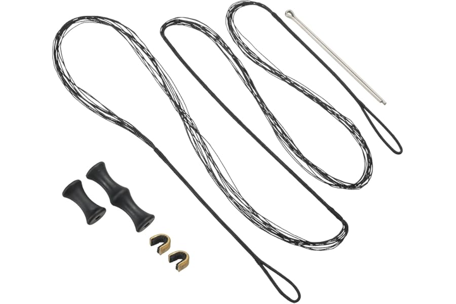PATIKIL Bow String Replacement, Archery Bowstrings Accessories Bowstring with Finger Guard & Brass Nock Points for Traditional Recurve Longbow