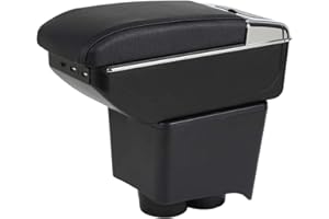 YJYWZH compatible with VW Polo Accoudoir Double couche Consoles main avec porte gobelets Repose-bras de voiture Console Centrale ABS Durable Grande Capacité de Rangement