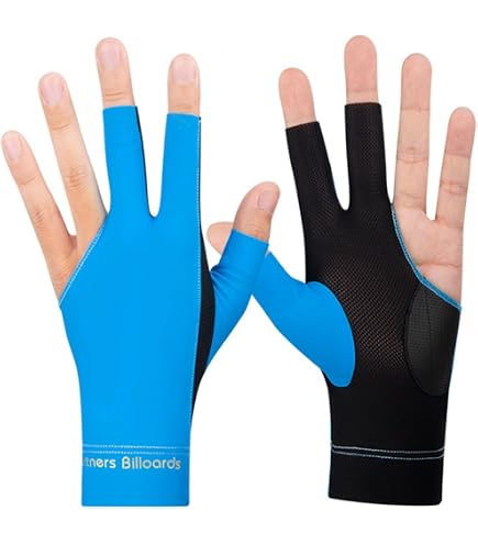 Gant De Billard 3 Doigts Main Gauche – Lycra Respirant, Antidérapant, Snooker & Pool
