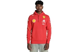 PUMA Felpa con Cappuccio della Squadra Scuderia Ferrari 2024 Uomo Rosso Bruciato
