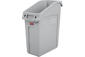 Rubbermaid Commercial Products Slim Jim 2026695 - Contenedor bajo encimera (49 L), color gris