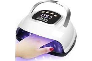 LKE 220W UV Lampe für Gelnägel, UV Nagellampe mit verbessertem Ladestecker und 4 Timern, LCD-Display, Infrarotsensor, abnehmb
