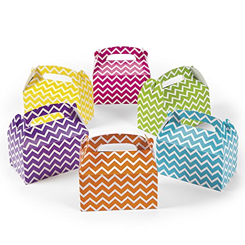 Geschenkboxen Faltboxen bunt mit Zackenmuster 12 Stück Für Mitgebsel und Gastgeschenke Palandi®