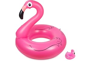 Olycism Fenicottero Gonfiabile Galleggiante con portabevande e kit di toppe Flamingo Gonfiabile Piscina Giocattolo Estate Gonfiabile Lettini e giochi gonfiabili per Bambini e Adulti