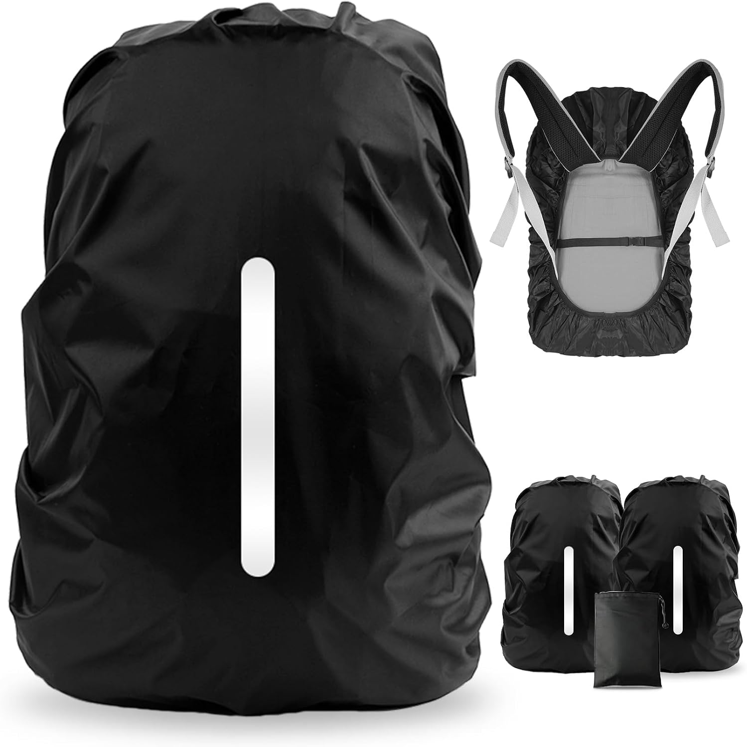 LAMA 2pcs Funda Impermeable para la Lluvia para Mochila, Protector Reflectante a Prueba de Lluvia para Antipolvo y Antirrobo S 18L-25L