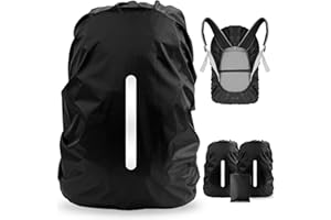 ‎LAMA LAMA 2 Stück Wasserfeste Regenschutz Regenhülle Regenüberzug Regenhaube Regenabdeckung mit Reflexstreifen Verstellschnalle für Rucksack Schulranzen Schultasche Radfahren Outdoor Aktivitäten M 26L-40L