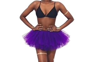 Flovel Women's Tulle Tutu Skirt Ballet Dance Skirts Adult Layered Tutu Skirt Fluffy Party Skirts Rave Dress-up Costume