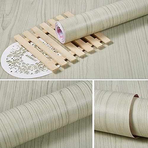 LoveFaye Sandal Wood Grain Contact Paper Peel &amp; Stick Shelf Liner Renew Modern Cabinet Bookcase Organizer 17.7 Inch By 9.8 Feet