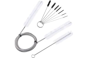 PMELCXD 212 cm de longitud Cepillo de Limpieza Doble Punta para Pecera Acuario Filtro de Agua Tubo Tubo de Aire Cepillo y Botella Cepillo de Bomba 9 piezas