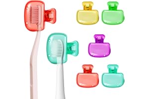 LOPHE Kolorowe osłony na szczoteczki do zębów, 5 szt. przenośny plastikowy klips na szczoteczkę do zębów, podróżna nakładka na głowę szczoteczki do zębów, pyłoszczelna nasadka na szczoteczkę do zębów,