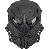 Taktische Airsoft Maske, Smoked Lens Full Face Skull Painball Schutzmaske für Cs Wargame Halloween Cosplay Kostüm Party Schwa