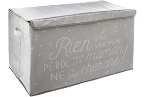 ATMOSPHERA CREATEUR D'INTERIEUR Atmosphera - Coffre de Rangement Pliable avec poignées 62 x 36 x 38 cm Coloris Gris