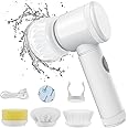 ZUPTIX Multi-Functional Electric Cleaning Brush 5 in 1 Magic Power Scrubber Household Cleaning Tools Spin Scrubber with Buffer Polisher, for Bathroom, Shower, Tub, Kitchen Floor Electric Spin Scrubber