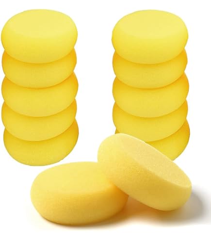Farbschwämme 3er-Set – Doppelseitig, Rund, Für Malerei, Auto & Reinigung, Durchmesser 7,7 Cm
