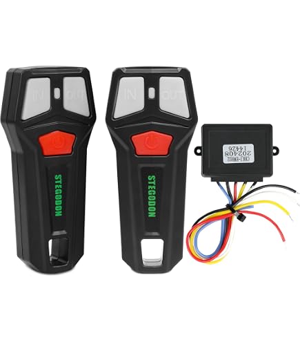 QWORK Wireless Winch Remote Kit For Trucks & ATVs – 12V 250A Solenoid Relay With 2 Remotes, Up To 150ft Range