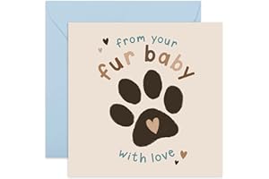 CENTRAL 23 Dog Birthday Card - 'From Your Fur Baby' - Sweet Birthday Card for Pet Owners - For Dog Dad or Cat Mum - Mothers Day Card from Dog- Fur Mum Card - Fathers Day Card - Comes with Stickers