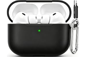 TNSNK för AirPods Pro 3 Case, AA9-Black | Mjukt Silikon, Halkfritt, Reptåligt, med Rengöringssats och Nyckel, Trådlös Laddnin