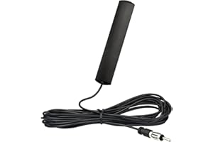 Bingfu Samochodowa antena radiowa FM Uniwersalna samochodowa antena stereo Wtyczka DIN Ukryta naklejka na przednią szybę z kablem przedłużającym 3 metry/9,84 stopy do pojazdu Auto Ciężarówka SUV Radio