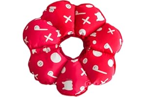 RC GearPro Adjustable Pet Dog Recovery Collar | Puppy Cats After Surgery E-Collar | Soft Cone of Shame | Anti-Bite Lick Wound Protective Neck Collar for Small Dogs Large Cats (S, Red Symbol)