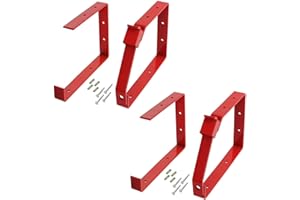SPARES2GO Universal Lockable Steel Wall Ladder Storage Rack Brackets (2 Pairs)