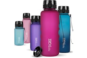 720°DGREE Botella de Agua “uberBottle“ +Colador de frutas– 350ml, 500ml, 650ml, 1000ml, 1500ml | Sin BPA, Impermeable, Reutilizable | Ideal para deporte, fitness, universidad, bicicleta, aire libre