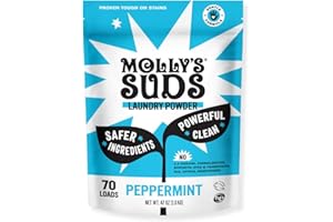 Molly's Suds Original Laundry Detergent Powder | Clean Laundry Detergent Powder for Sensitive Skin | Simple, Effective Ingredients, Stain Fighting | 70 Loads (Peppermint)