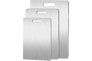 IBULOULE Titanium Cutting Board | Planche À Découper En Titane | Planche À Découper En Acier Inoxydable | Planches À Découper Plateau De Service Pour Viande, Fruits, Fromage Et Légumes