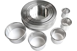 Bealuffe Coppapasta 12PCS Coppa Pasta di Acciaio, Stampi per Biscotti Coppapasta Tondi, Acciaio Inossidabile Formine Rotonde